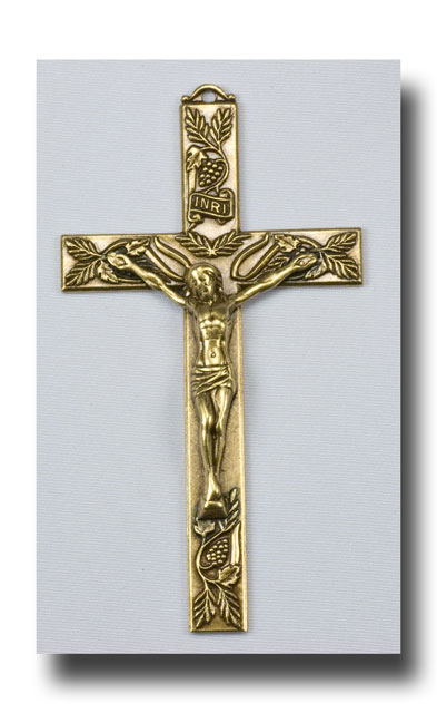 (image for) Narrow Grapes crucifix - Antique brass - ABR394