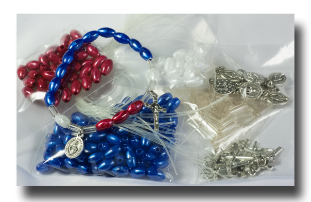 Bracelet kits - Adult - Blue/Red/White