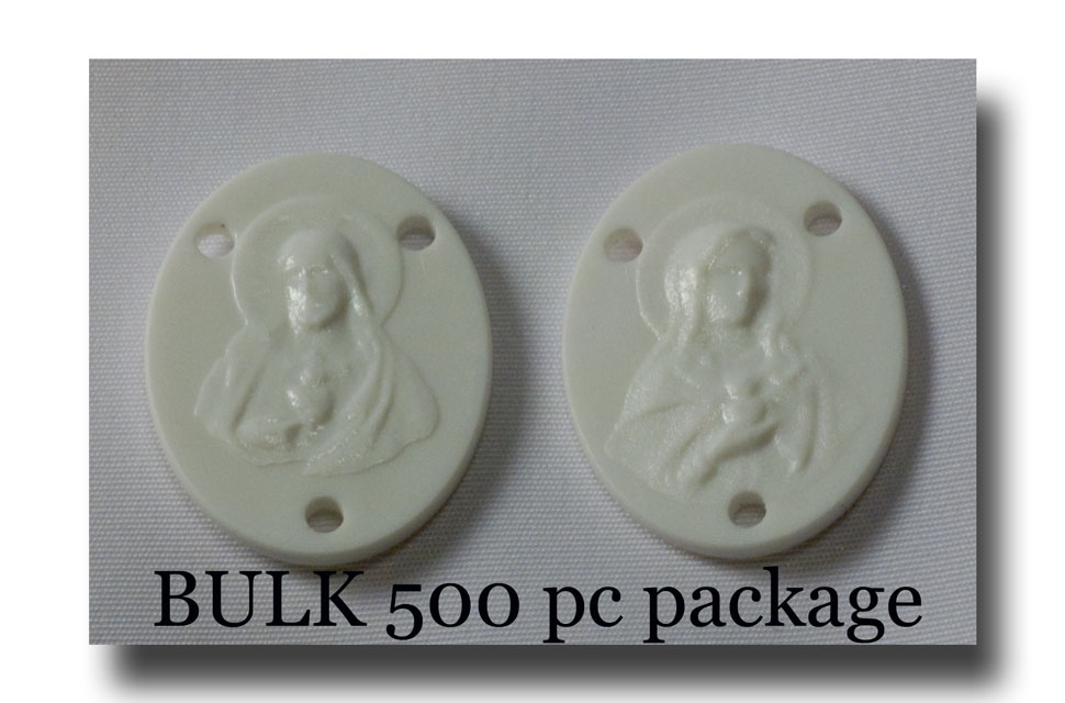 (image for) Centres - White plastic, 500 pcs - MCW