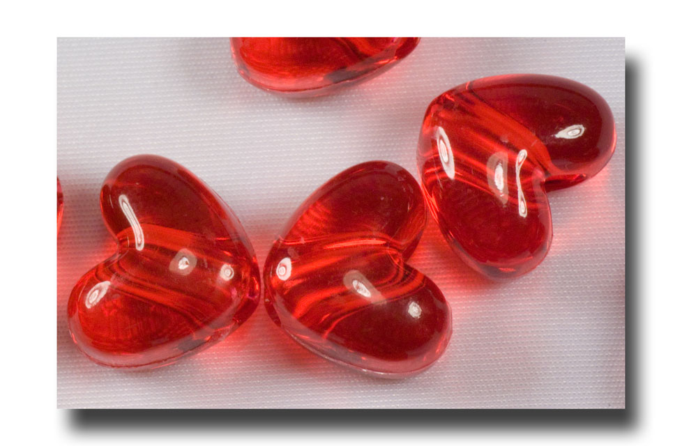 Heart beads, 10mm Red - MH