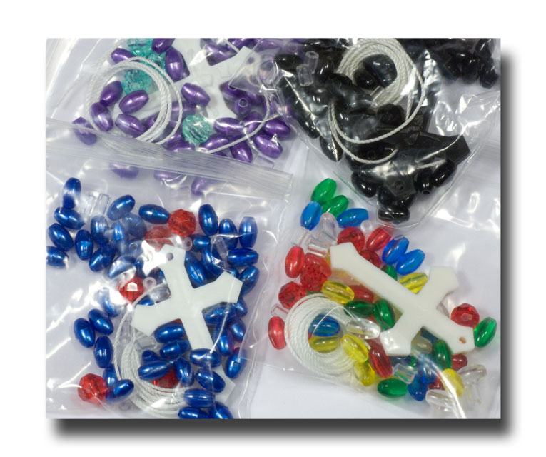 (image for) School Kits - 50 x 9mm string and spacer rosaries - Sch8 x 50 - Click Image to Close