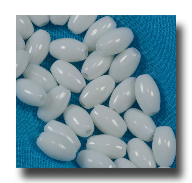 (image for) Plastic Oval beads, 9mm Opaque White - V8202 - Click Image to Close