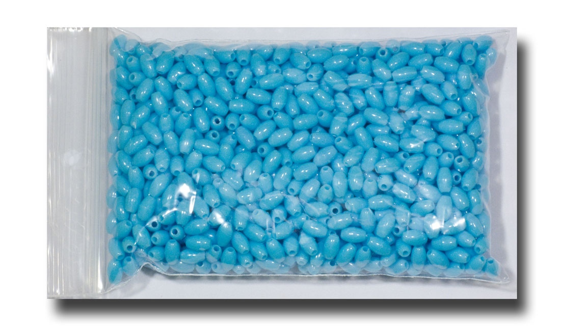 (image for) Plastic Oval beads, 9mm Opaque Light Blue - V8231 - Click Image to Close