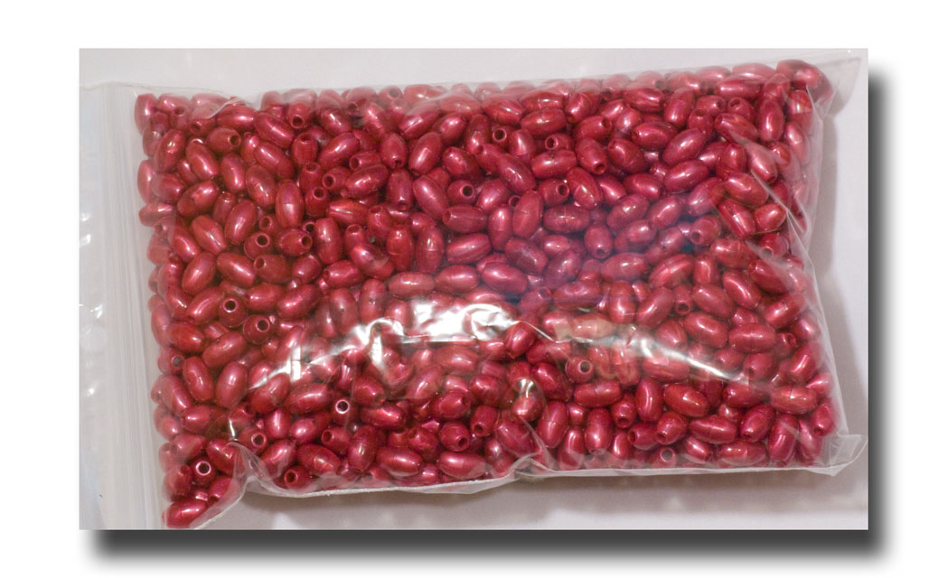 (image for) Plastic Oval beads, 9mm Pearl Red - V8307 - Click Image to Close
