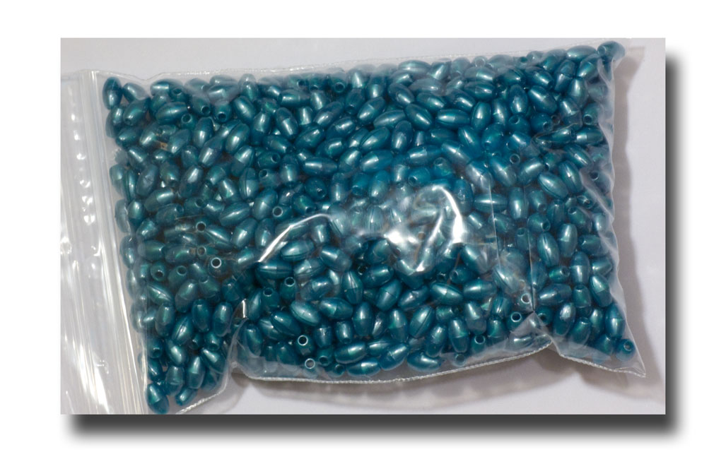 (image for) Plastic Oval beads, 9mm Pearl Teal, Turquoise - V8337 - Click Image to Close