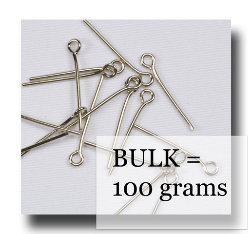 Eye pins for 6-7mm beads - Nickel silver -100 grams - 107B