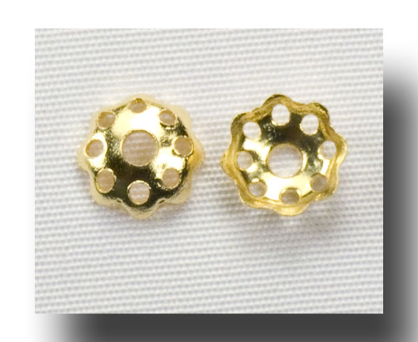(image for) Bead Caps - small flower - Gilt (gold-tone) - 127