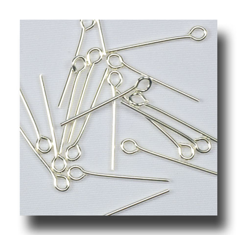Eye pins for 6-7mm beads - Silver plate - 133