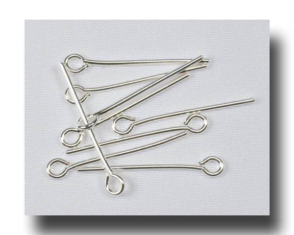 (image for) Eye pins for 8-9mm beads - Silver plate - 188