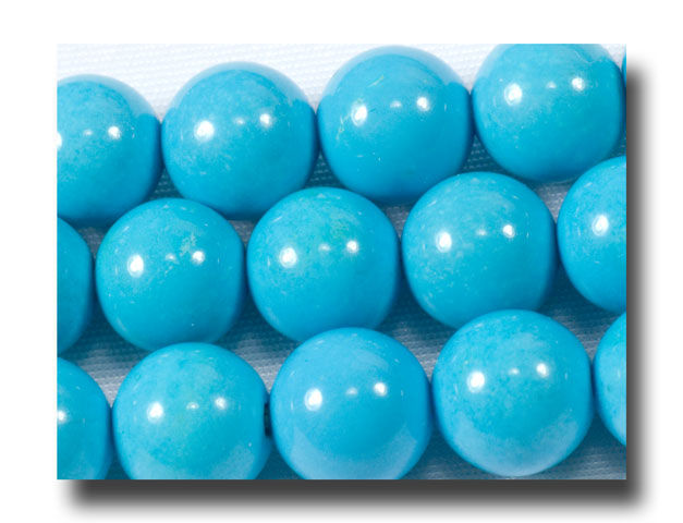 (image for) Turquoise (stabilized), 6mm round beads - 456