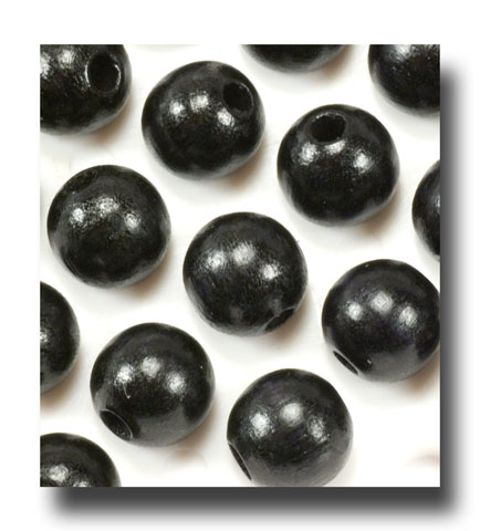 (image for) Wooden Beads - 8mm Rounds - Black - 504