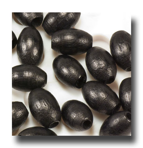 (image for) Wooden beads - 9mm Ovals - Black - 508