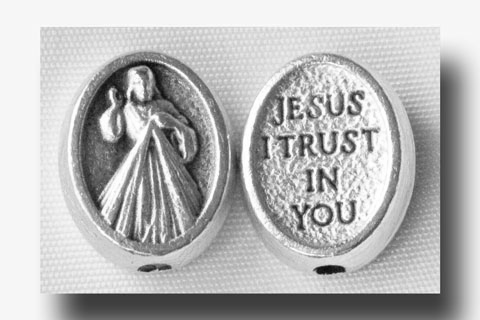 (image for) Metal beads - Divine Mercy, 10mm - 546