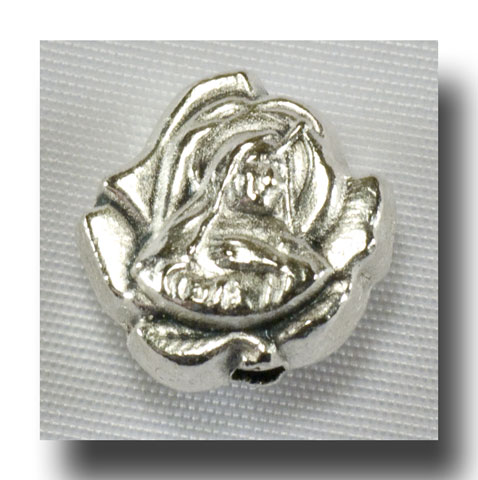 (image for) Metal beads - St. Therese - Antique Silverplate - 551