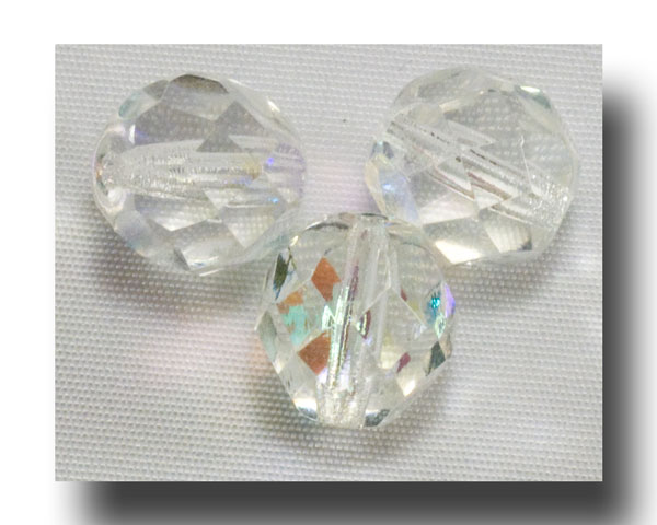 (image for) Facet Glass Beads, 8mm - Crystal AB (Apr.) - 6010