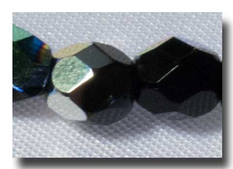 Facet Glass beads, 4mm - Black Vitrail - 6089