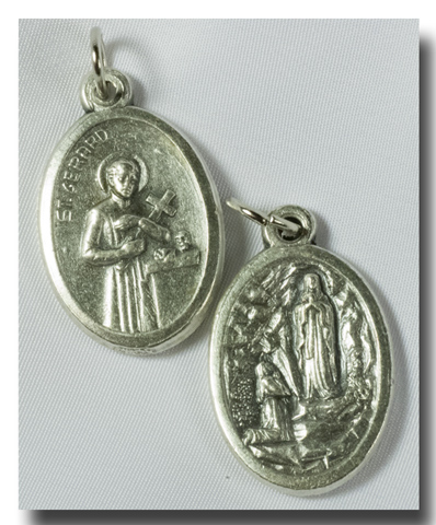 (image for) Medal - St. Gerard and O.L.Fatima - Ant. silver-tone - 721