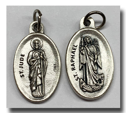 (image for) Medal - St. Jude and St. Raphael - Antique silver - 722