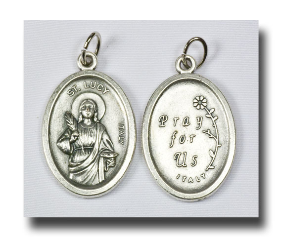 Medal - St. Lucy - Antique silver - 746