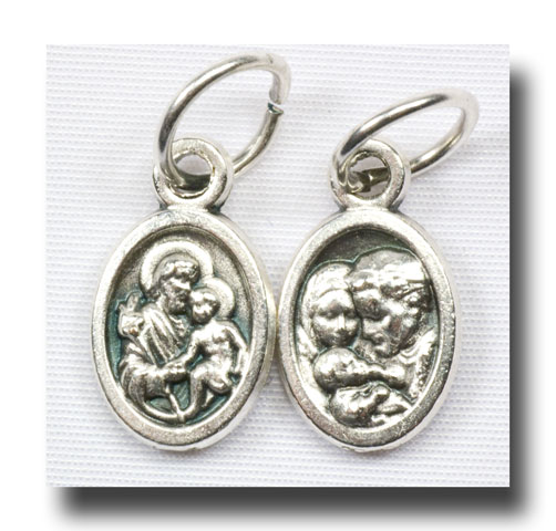 (image for) Medal - Holy Family and St. Joseph - Antique silver - 798