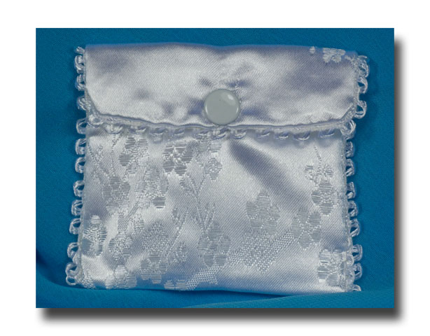Rosary Pouch, satin/white - 804