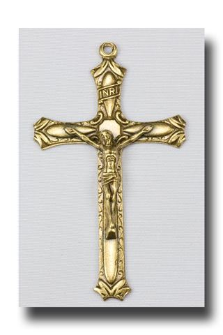 Tear drop crucifix - Antique brass - ABR3309