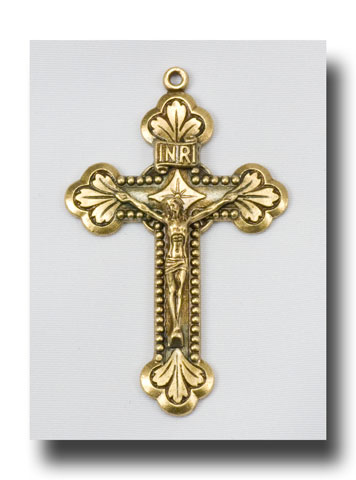 Clover leaf crucifix - Antique brass - ABR3310