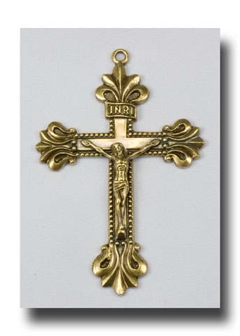 Fan crucifix - Antique brass - ABR396