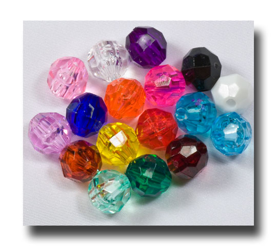 (image for) Facet beads - 8mm Mixed colours - F8199