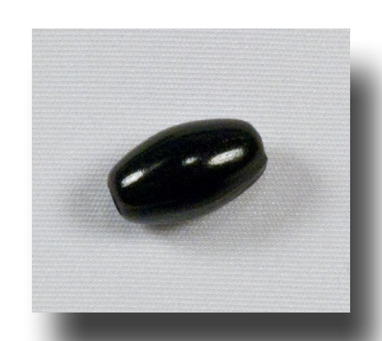 Plastic Oval beads, 9mm Opaque Black - V8201